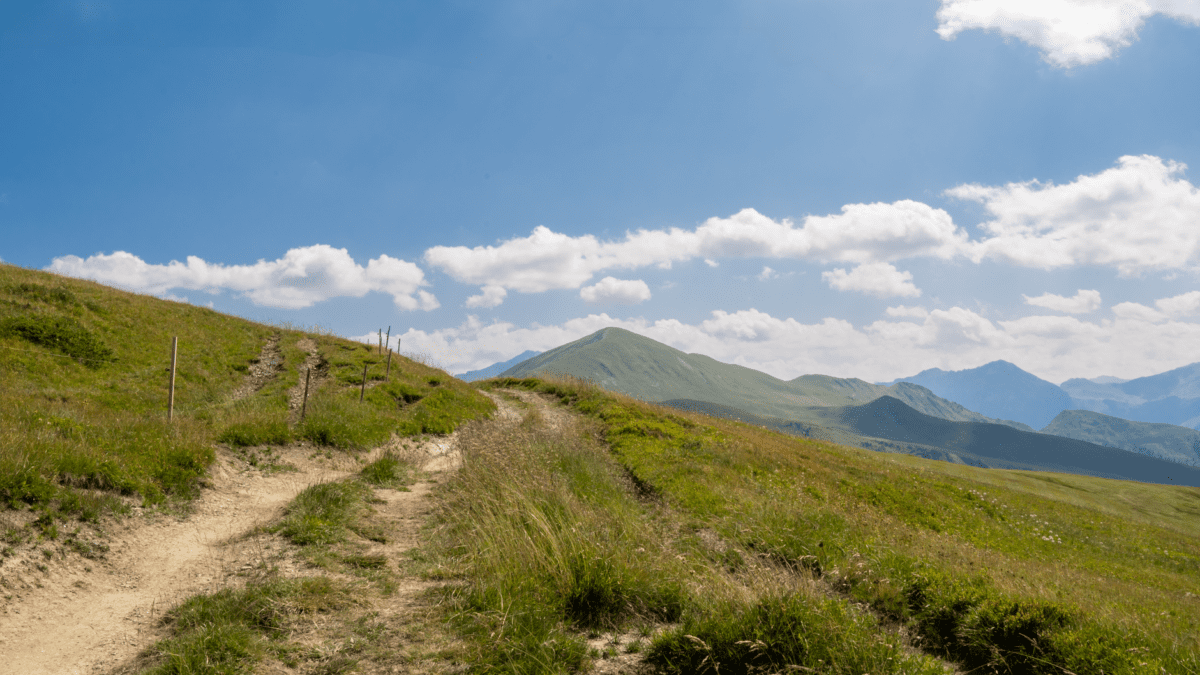 Wanderweg in den Schweizer Bergen im Sommer